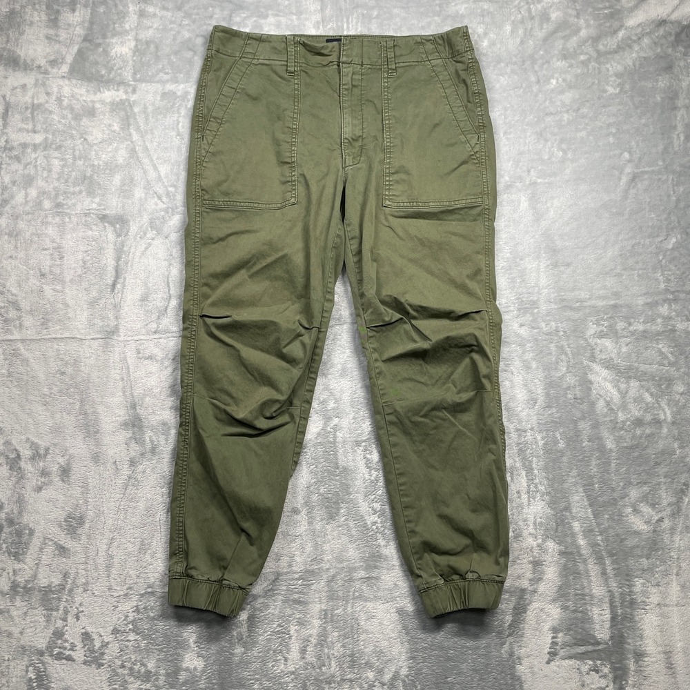 American Eagle Flat Front Utility Jogger Pants Olive Green Women‎ Stretch Size 5